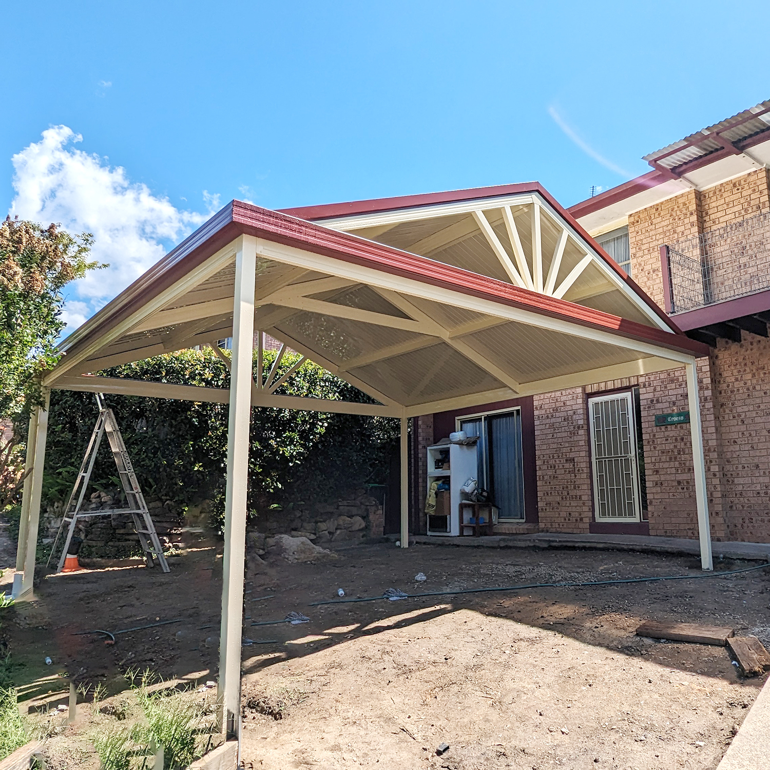 DIY freestanding gable roof carport