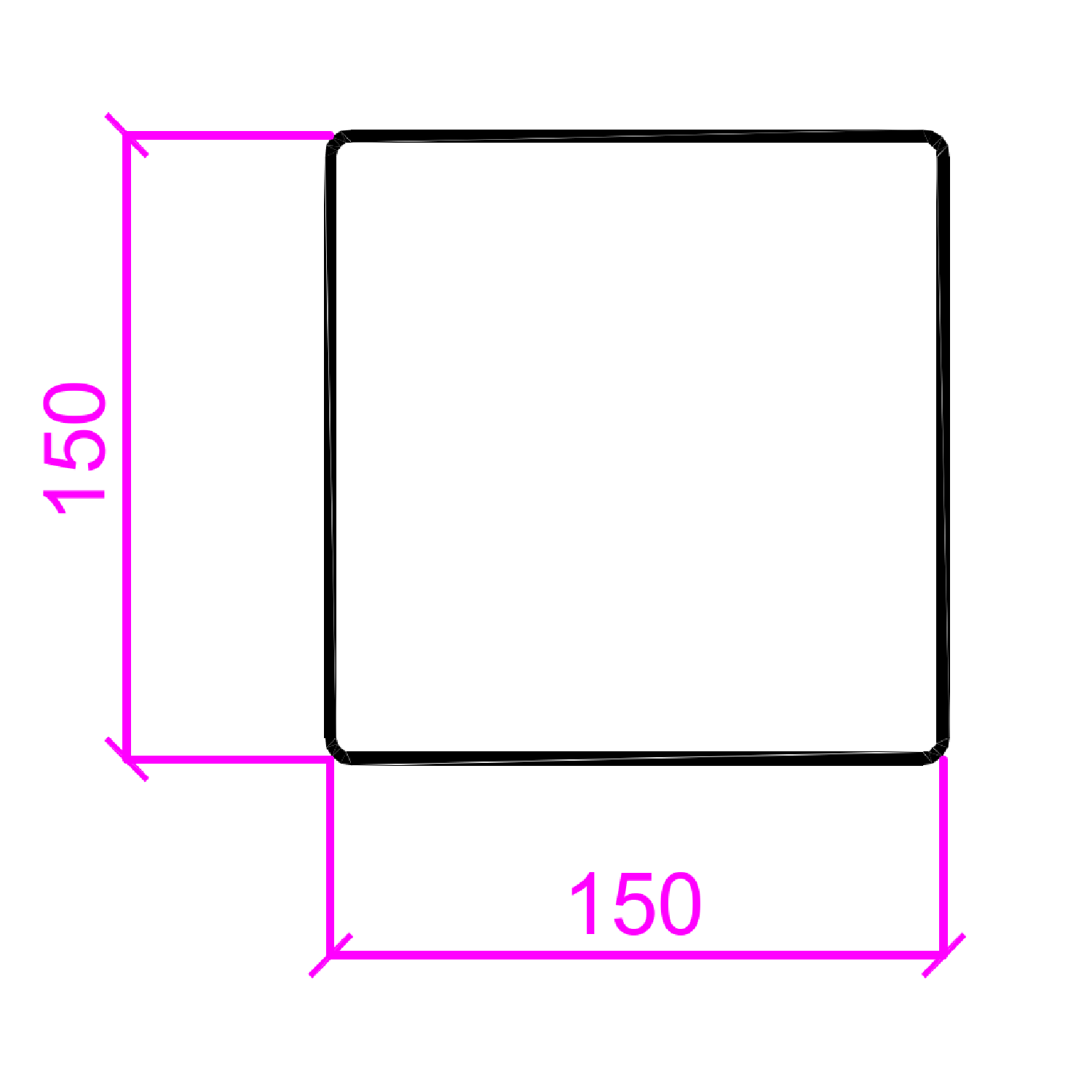 150 x 150mm aluminium post 6500mm length