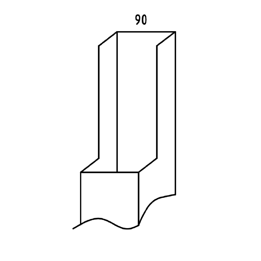 90 x 90mm aluminium post 3250mm length (pre notched)