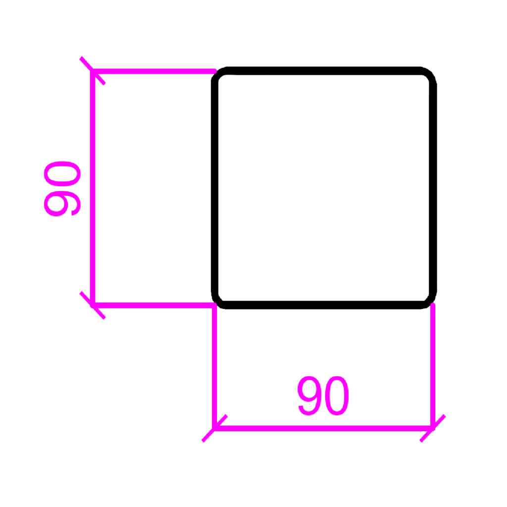 90 x 90mm steel post 3000mm length