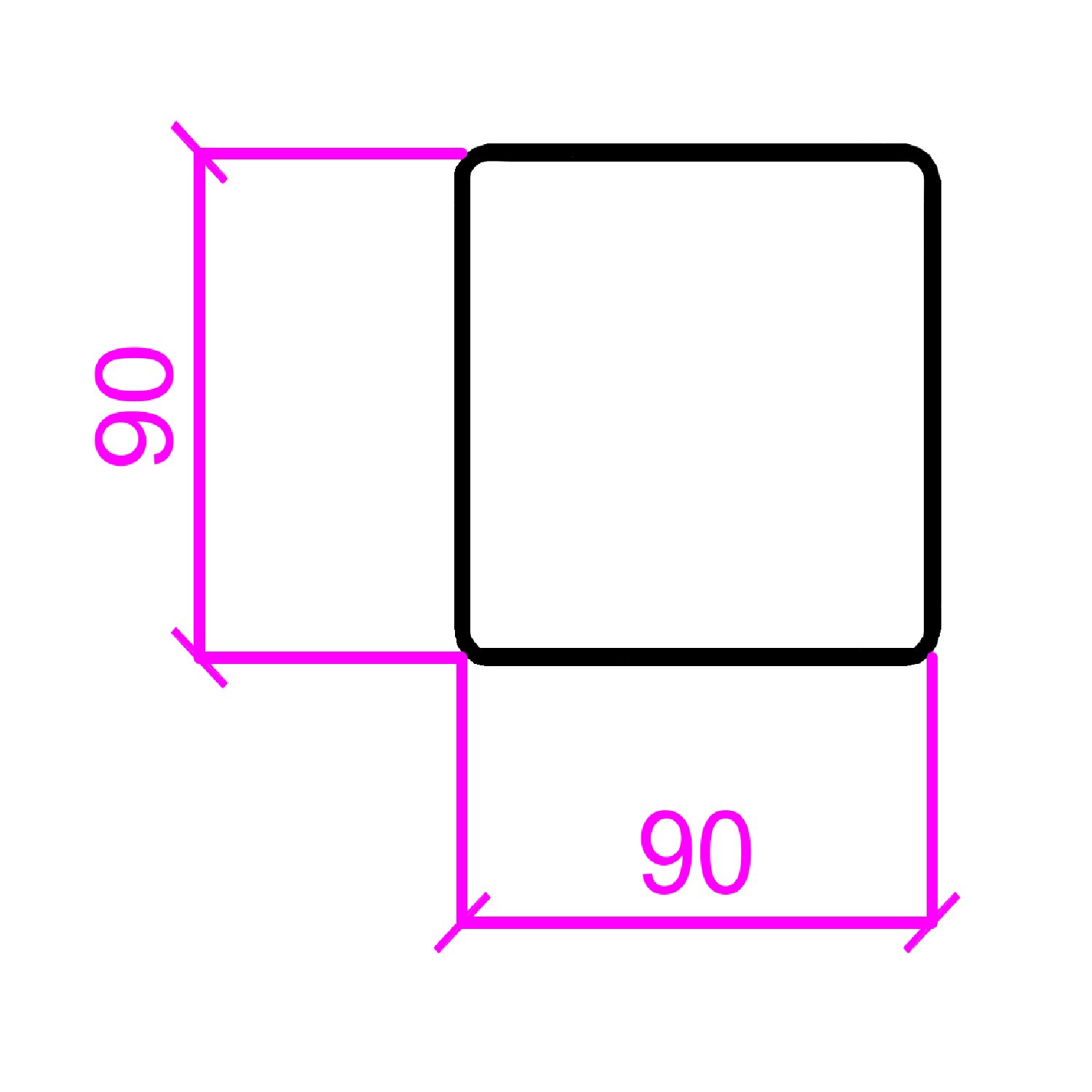 90 x 90mm steel post 3000mm length