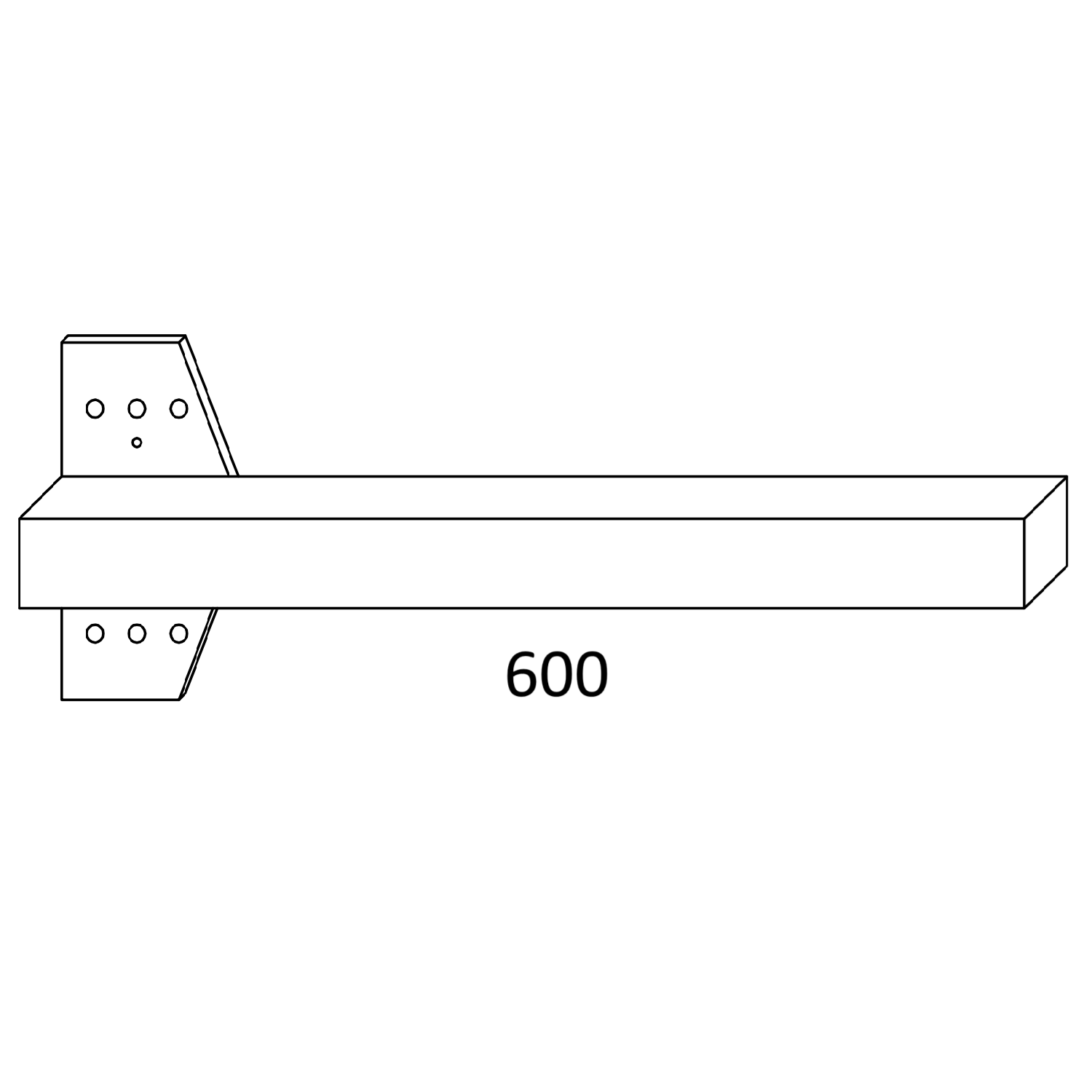 Simple linear design with a dimension of 600mm