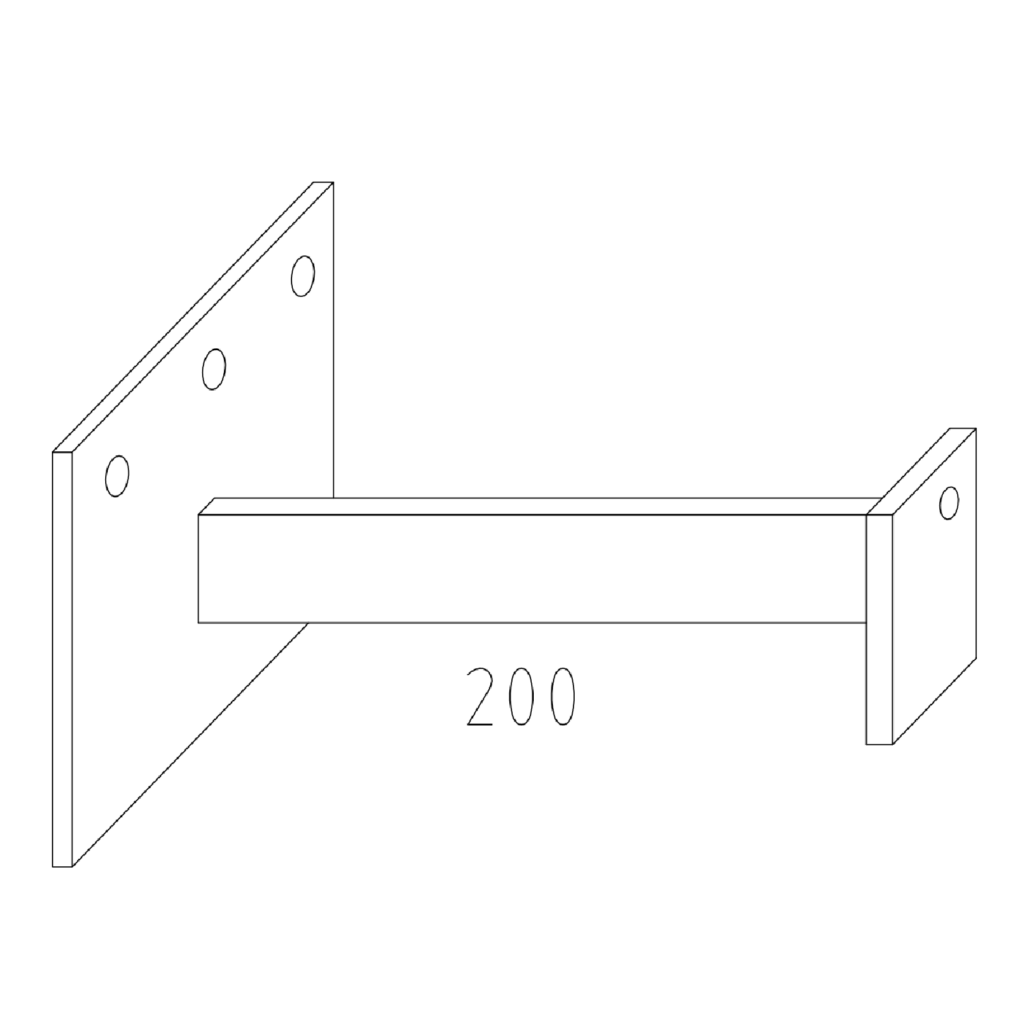 Schematic of a wall-mounted bracket design