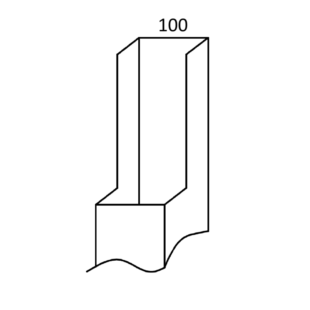 Geometric shape marked with the number 100